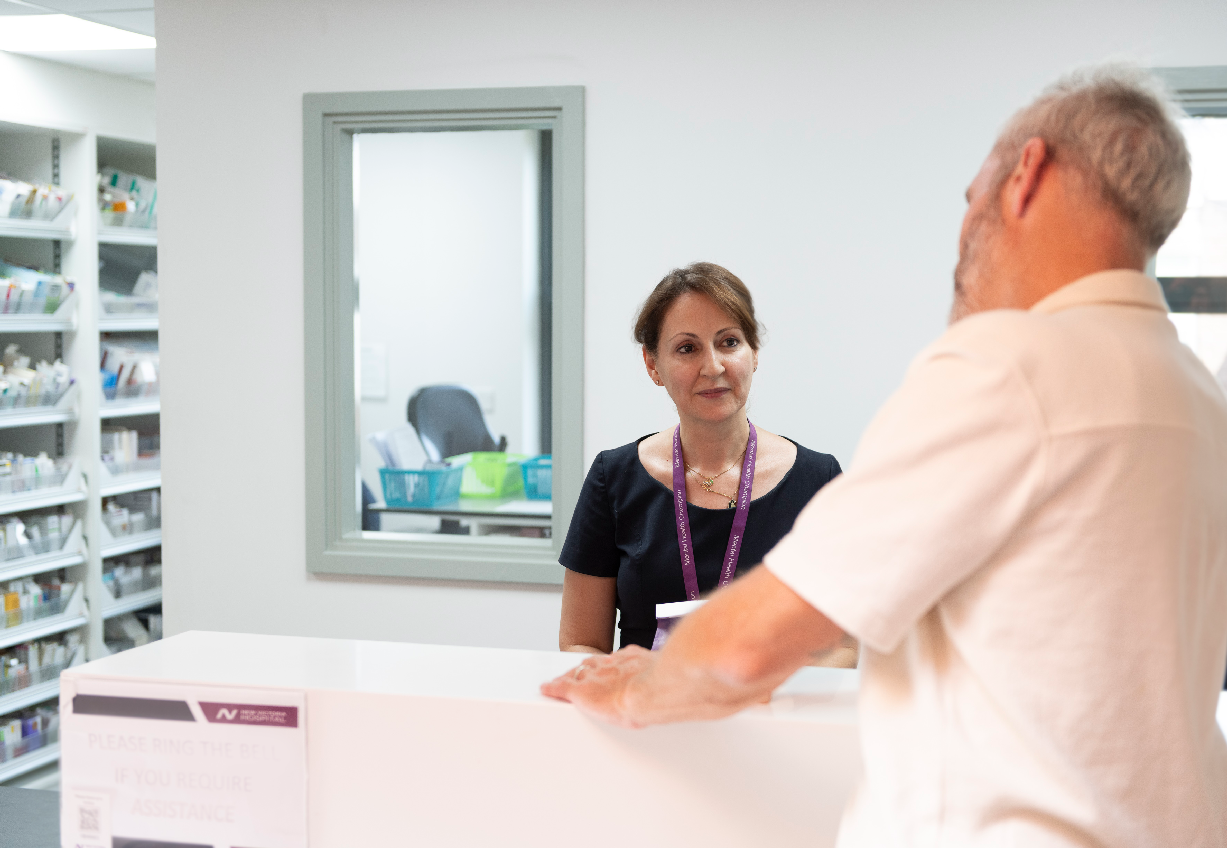 Pharmacy desk at New Victoria Hospital