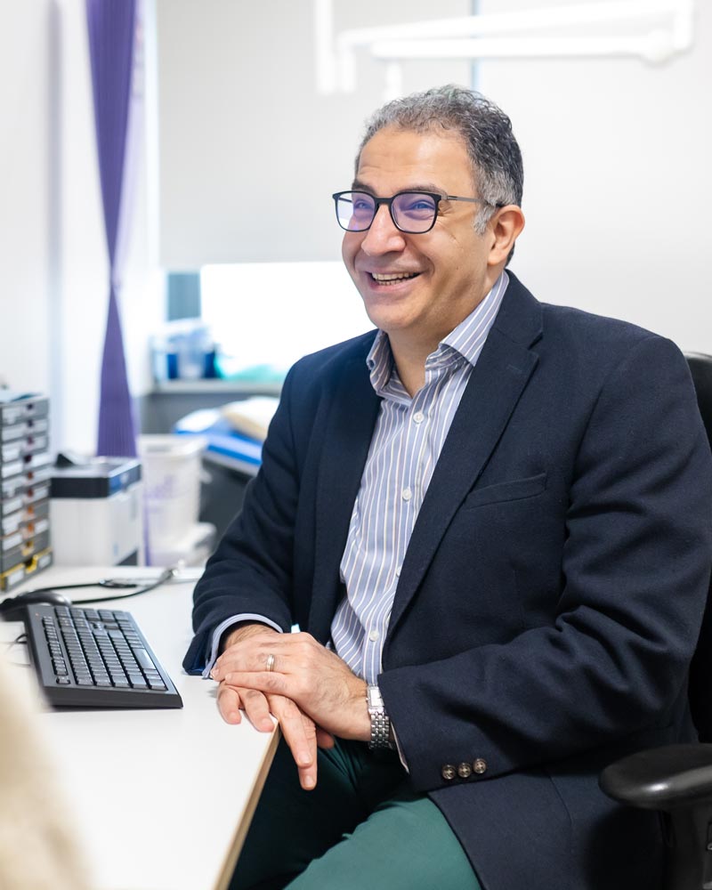 GP Mo Rashidy in a consultation with a patient